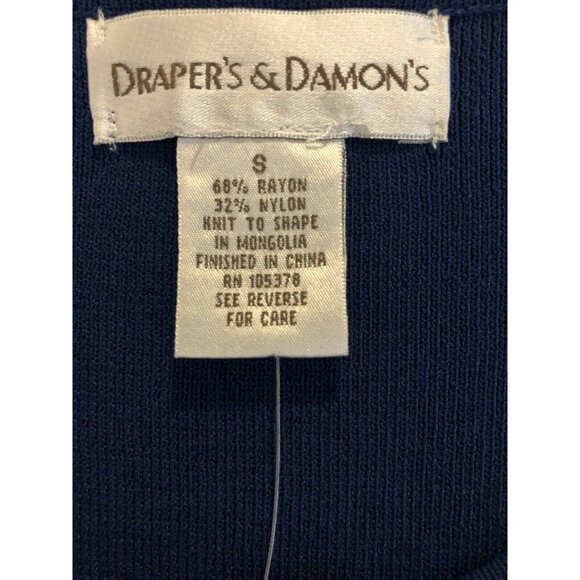 Drapers & Damons Women’s Size Small Blue Short Sleeve Knit Sweater Shirt - Picture 4 of 5